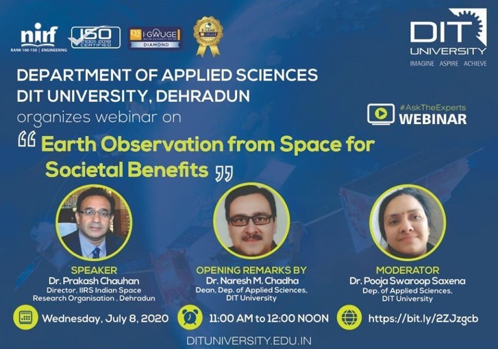 Webinar on ' Earth Observation from Space for Societal Benefits'