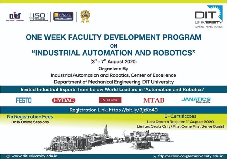 One Week FDP on 'Industrial Automation & Robotics'