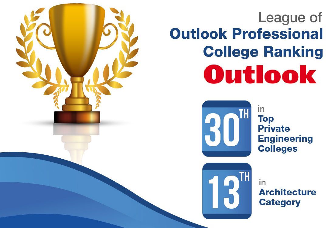 DIT University ranked 30th in 'Top Private Engineering Colleges Ranking' & 13th in 'Architecture Category' by Outlook