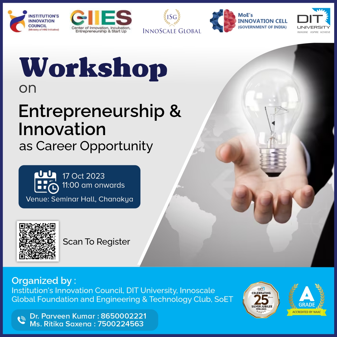 Workshop "Entrepreneurship and Innovation" as career opportunity on 17th October 2023