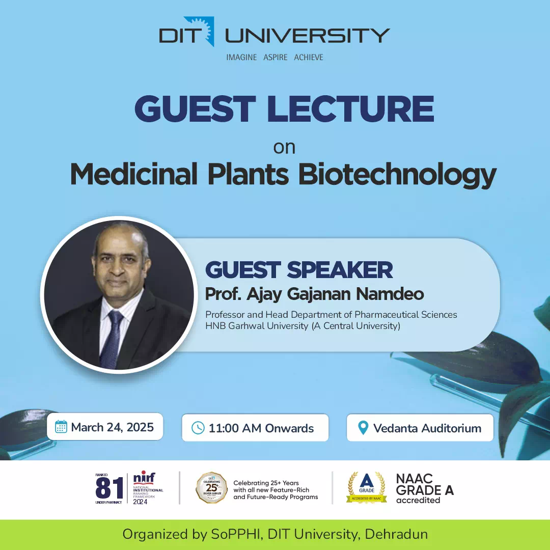 Guest Lecture on Medicinal Plants Biotechnology, organized by SoPPH, 24 March 2025